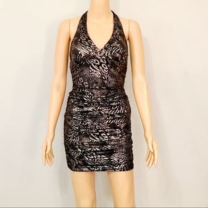TABOO BLACK/SILVER MINI DRESS SIZE S